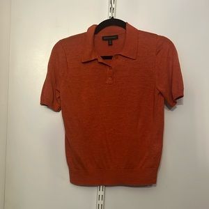 Banana Republic Tangerine Linen Blend Polo
